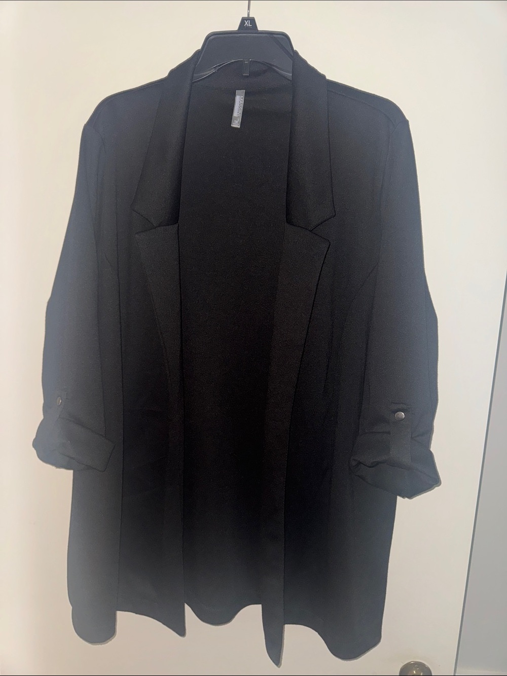 Massini Black Open Front Blazer Jacket